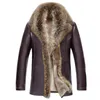 Men's Jackets 2022 Mens Clothing Winter Wool Sheep Leather Long Sleeve Button Casual Slim Fit Casacas De Cuero Coat Office Business Jacket