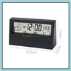 Desk Table Clocks Home Decor Garden Lcd Student Bedside Led Clock Creative Digital Mti-Function Weather Electr Dheyd