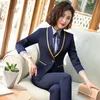 Kvinnors tv￥bitar byxor Kontor arbete byxa passar kvinnor Autumn Winter 2 Piece Blazer Set Kl￤der aff￤rsbyxor Formella byxor passar kvinnlig 220826