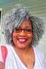 Short silver grey afro kinky curly bob wig for lady non lace salt and pepper human hair wig8275873