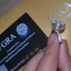Özel isim sertifikalı 5 elmas nişan yüzüğü kadınlar 14k beyaz altın sterling gümüş gelin moissanit yüzük alyans mücevher254i