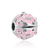 925 STERLING Gümüş Dangle Charm Rose Girl Boy Pembe Sparkle Ara Klip Boncuk Boncuk Pandora Takılar Bilezik Diy Takı Aksesuarları