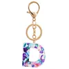 Mode 26 Letter Pendant Keychain voor vrouwen Men Acryl Key Chain Holder Keyring Resin Handtas Charms Bag Accessoires Geschenken