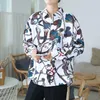 Vintage Fashion Beach Hawaii Shirts for Men Harajuku Floral Print Long Sleeve Casual Loose Blouse Button Up Shirt 220322