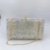 Borse da sera Donna AB Colore argento Piccole pochette di cristallo Borse da sposa con strass Borse da sposa Pochette da sposa LadyEvening