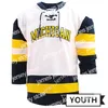 Jam 2022 NCAA Custom Michigan Wolverines College Hockey Hockey Jersey 74 Nicholas Boka 2 Luke Martin 13 Jake Slaker 33 Joseph Cecconi Mackie