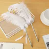 Ballpoint Pens Signature Writing Tools Feather Pen Smooth Novelty Stationery Gift Wedding Decor School Office SuppliesBallpoint