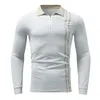 Men's Polos T-shirts Wolfs Zipper Blouse Casual Collar Double Shirt Belt Solid Men's Turn-Down ShirtsMen's Mild22