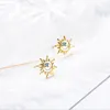 Stud Female Valentine's Day Jewelry Charm Blue Zircon Sun Flower Earring 925 Silver Earrings For Women Party AccessoriesStud Mill22