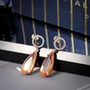 Stud Fashion 585 Rose Gold Earrings Water Drop Cluster Clear Topaz Zirconia Earring For Women Ins Jewelry BrincosStud Odet22 Farl22