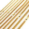 Hiphop kubansk länkkedja halsband 18k real guld pläterad rostfritt stål metallhalsband för män 4mm 6mm 8mm4124331