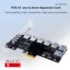 コンピューターケーブルコネクタ1〜7 Riser PCIEポート乗数USB3.0 PCI Express X16 Adapter PCI-E 1x 16xビデオBTC MiningComputer