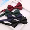 蝶ネクタイLINBAIWAY FASION SOLID COLOR COLOR MEN FOR MEN WEDDING BUSIENTION NECKTIE SHIRT BRIDEGROOG TUXEDO BOWKNOTS POLYESTER CRAVATBOW EMEL22