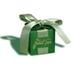 Sacchetti regalo quadrati verde foresta Scatole di caramelle con nastro Bomboniera Biscotti nuziali Sacchetti di cioccolato Forniture per feste di compleanno MJ0492