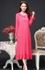 Momente para dormir Spring Spring Nightgown Cotton Long Nightwear Nighties for Women Autumn Sleepdress Vestido Femme Pink Plus Sizewomen