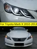 Полностью светодиодные фары в сборе для Toyota Mark X 2010-2013, передние фары Reiz DRL, динамический указатель поворота, светодиодные ходовые огни