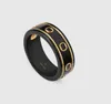 Anelli coppia in bianco e nero serie Icon oro intrecciato doppia G anello uomo donna gioielli di marca sito web regalo lo stesso stile confezione originale di alta qualità cci