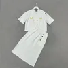 designer women summer cotton t shirt two piece dress sets outfit suits with letter pattern 2022 girls milan runway outwear jersey t-shirt LNJC