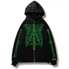 Men's Hoodies & Sweatshirts Y2K Millennium Wind Round Collar Skeleton Fleece Couples New Long Sleeve Coat Skeleton Head In The Fall And Winter Of 2022