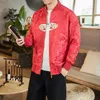 Men's Jackets Men's Vintage Mens Plus Size 5XL Bomber Jacket Cartoon Embroidery Slim Fit High Street Casual Male Stand Collar Outerwear