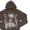 Мужские толстовки для толстовки женские zip Hoodie Y2k аниме с длинным рукавом черный хип-хоп негабаритных гранж Egirl Punk осень зимняя уличная одежда