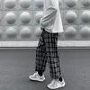 Pantalon décontracté homme Plaid longueur cheville ample jambe large Allmatch taille élastique pantalon de mode Streetwear Harajuku coréen rétro Ins 220704