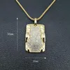 Anhänger Halsketten Hip Hop Strass Gepflasterte Bling Iced Out Gold Edelstahl Geometrische Quadrat Pharao Anhänger Halskette Für Männer Schmuck D