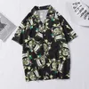 Oscn7 Casual Frankenstein Printed Short Sange Shirt Men Hawaii Beach Ogabersa Kobiety dla mężczyzn 444 T200410