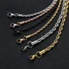 Ketens roestvrij staal gedraaide touwketting kettingen voor mannen vrouwen hiphop titanium choker mode feestjuwelenchains