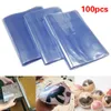 Storage Bags 100pcs PVC Waterproof Heat Shrink Film Bag Blower Seal Flat Mouth Wrap Sealbag Blue Transparent Plastic Food BagStorage BagsSto
