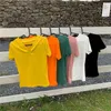 Damen T-Shirt Sommer 2022 V-Ausschnitt Schlank Kurzarm T-Shirt Damen Knopf Design Dünn Damen T-Shirt Baumwolle Chic Französisch Bluse Weiblich