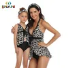 Family Matching Swimwear Mom Daughter Swimsuit Mother Bikini Bathing Suit Kids Outfits 220425