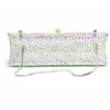 Вечерние сумки самка AB Crystal Bridal Wedding Party Purple Clutch Magbags Metal Clear Gift Box сцепления на плечо золото