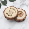 Деревенская деревянная кольцо коробка на заказ свадебной коробку с выгравированным держателем юголична коробки с надписью 220627