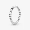 Nova marca adorável anel de miçangas 925 anel de empilhamento de prata esterlina com detalhamento de bolha para mulheres anéis de casamento jóias 225c