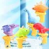 3D dinozaur pistolet wodny letnia zabawka dla dzieci chłopcy dziewczyny urocze kreskówka Tyrannosaurus Press Water Gun Outdoor Beach Garden Bath