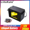 Liitokala 12V LifePo4 Batterij 12.8V 200AH RV Campers Waterdichte golfkar Batterijen 4000 Cycli off-road Off-Grid Solar Energy 150Abms 14.6V20A Charger