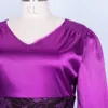 Artı boyutu elbiseler zarif elbise 2021 kadın çiçek baskısı orta kırmızı sonbahar bayanlar seksi v yaka Noel kulübü partisi 3xl 4xl 5xl278f