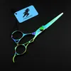 6 inch Japan 440c Steel Professional hairdressing scissors Green hollow handle Tools Hair Scissors Hairstylist barber 220317