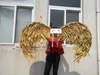 Dekoracja imprezowa dorośli Pograph Props Lady Po Deformable Gold Feather Angel Wing Model Shoot Akcesoria dla studia typesparty