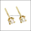 Stud Trend Mini Natural Freshwater Pearls 100% 925 Sterling Sier Small Earrings For Women Female Fine Jewelry Wholesal Bdesybag Dhwab