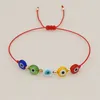 Colorful evil eye bracelet acrylic gold bead bracelet designer jewelry woman party red rope knot South American Blue Eyes Bracelets for Teen Girls Size Adjustable