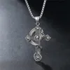 12PCS Starożytna srebrna gotycka czaszka Naszyjnik dla mężczyzn dla kobiet punkowy hip hop biżuteria