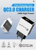 Mobiele telefoon snelle snelle oplader QC 3.0 4.0 18W Charge EU US Plug Adapter Wall USB -oplaadadater voor iPhone Samsung Xiaomi Huawei