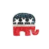 10 ピース/ロットカスタムアメリカ国旗ブローチクリスタルラインストーン象の形米国愛国ピンギフト/装飾用
