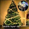 Party Decoration Event Supplies Festive Home Garden Decor 50 Led 5M Double Layer Fairy Lights Strings Ribbon Bows With Christmas Tree Orna