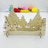 Party Decoration Est Natural Wooden DIY Christmas Tree Tabletop Gifts Three Dimensional Forest, Deer, House DTY 3pcs