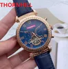 Super Modèle Automatique Mécanique Grain Squelette Fleurs Montre homme cadran creux à remontage automatique Président suisse montres haut de gamme Bracelet en cuir de vache véritable Italie