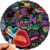 50Pcs/Lot New Ideas Not Repeating Neon Stickers Personalized Graffiti Stickers Luggage Compartment Notebook Mobile Phone Removable Waterproof Sticker