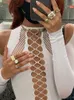 Top corto a maniche lunghe donna 2022 Summer Sexy Casual Party Club nero asimmetrico cut-out corsetto top donna